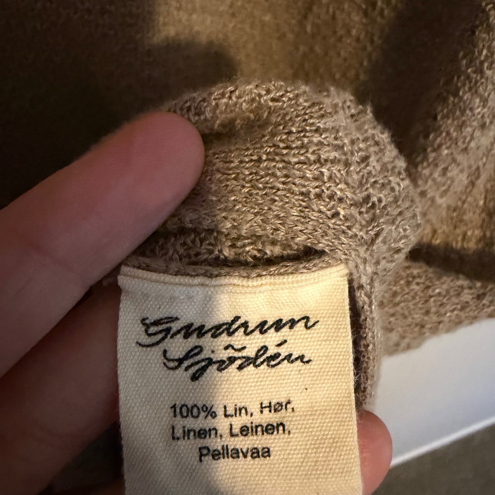Gudrun Sjoden Linen lightweight top tan large lagenlook minimalist‎ casual boho - Picture 4 of 4
